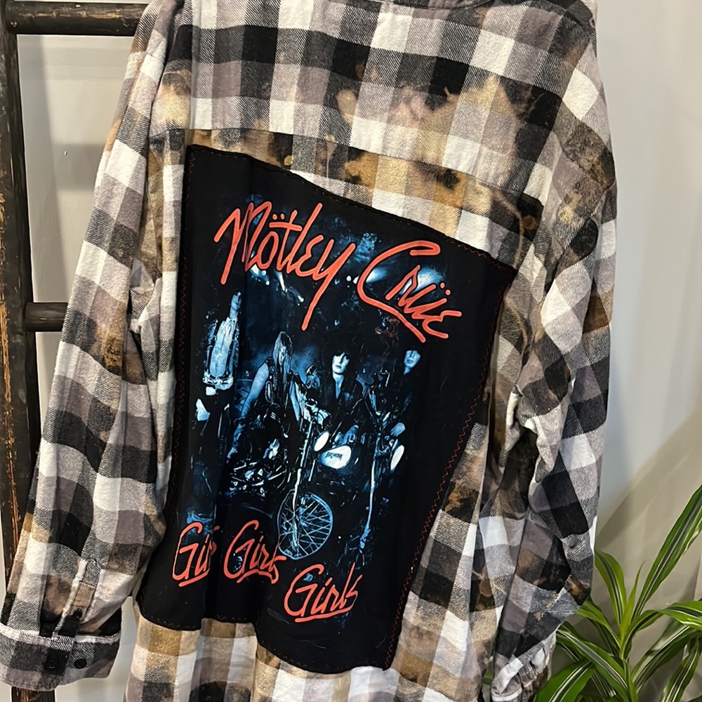 One of a Kind Patchwork Motley Crue Flannel